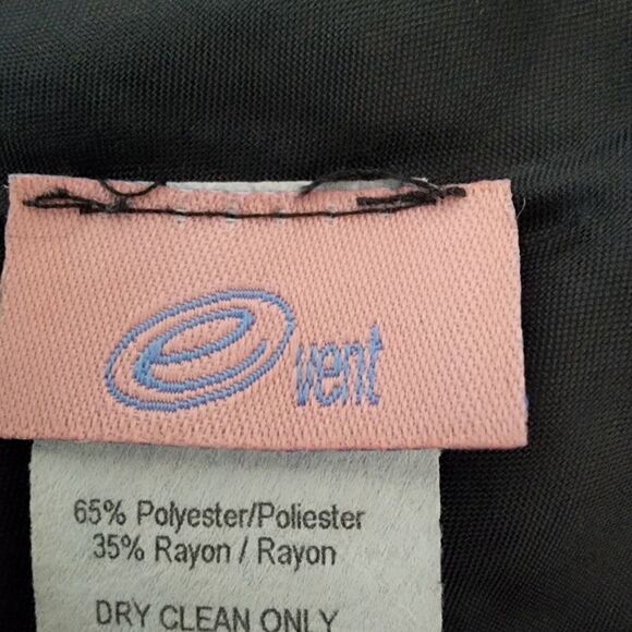 Event Black White Lined Back Zip Straight Midi Skirt Fringe Hem Size Large - Picture 4 of 5